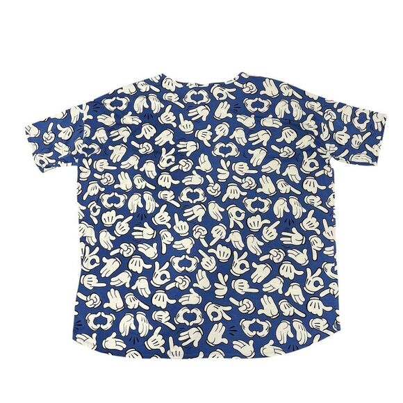 LuLaRoe Disney Irma Tunic 3XL Mickey Mouse Hands Blue Women's Top - Picture 2 of 3
